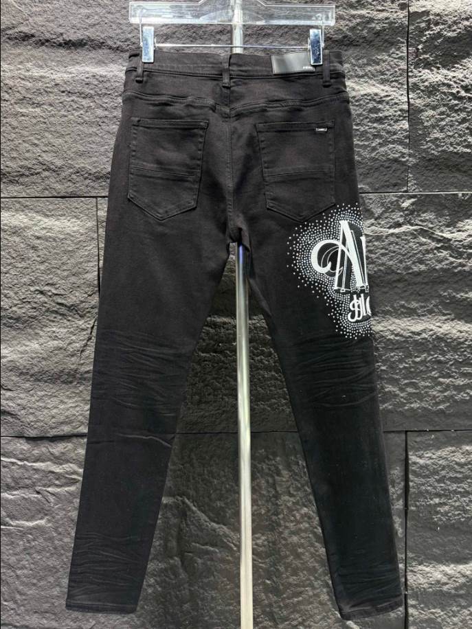 Amiri Men Crystal-Embellished Skinny Black Jeans – AMIJ015