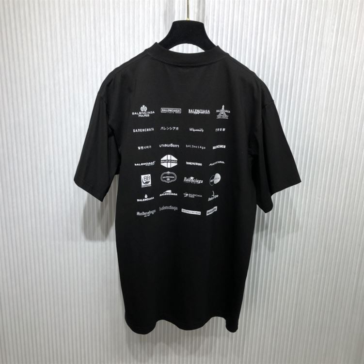 BALENCIAGA ARCHIVES LOGOS T-SHIRT OVERSIZED IN BLACK – BAS015