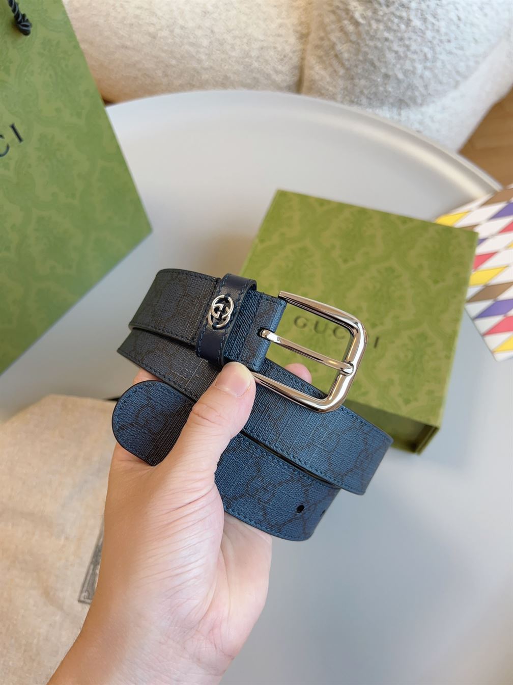 GUCCI BELT WITH INTERLOCKING G DETAIL – GB038