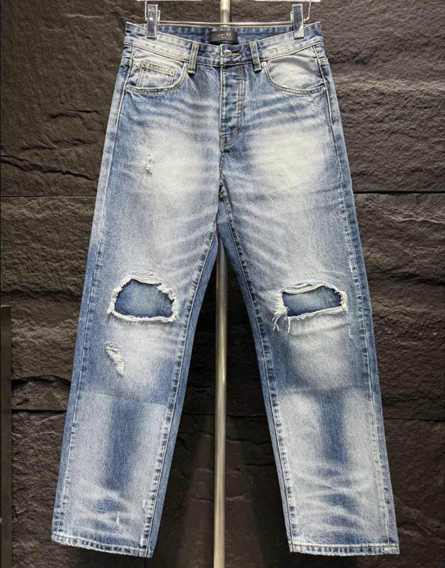 Amiri Ripp Double Knee Blue Jeans – AMIJ041