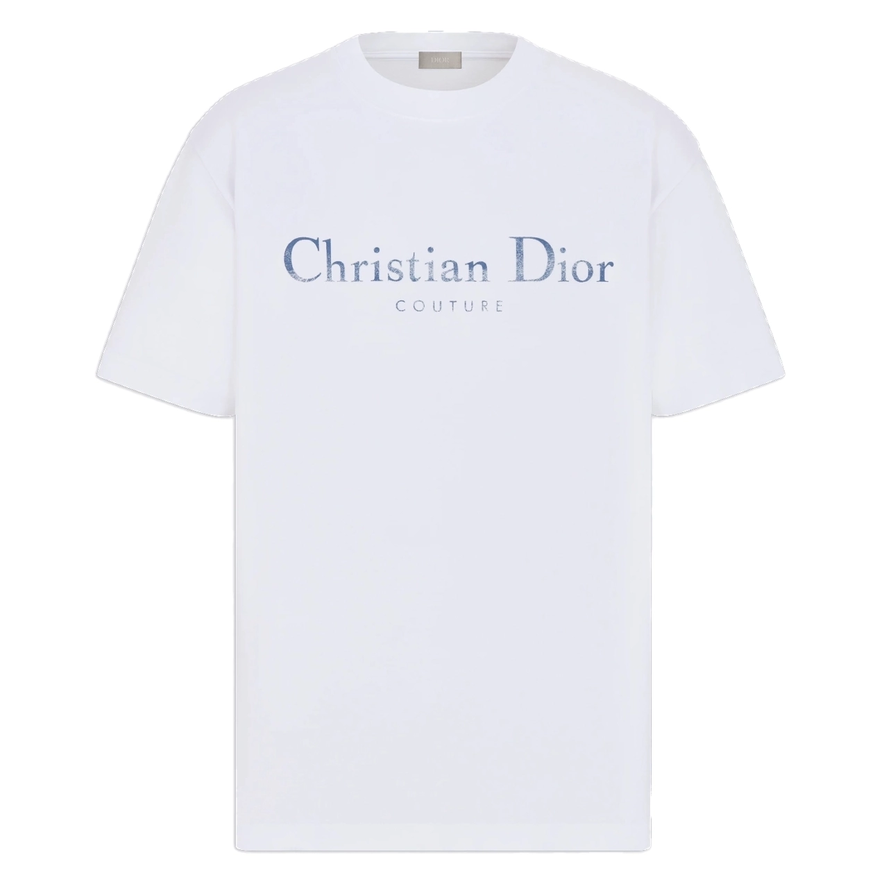 DIOR COUTURE T-SHIRT, RELAXED FIT WHITE DISTRESSED-EFFECT COTTON JERSEY – DOT033