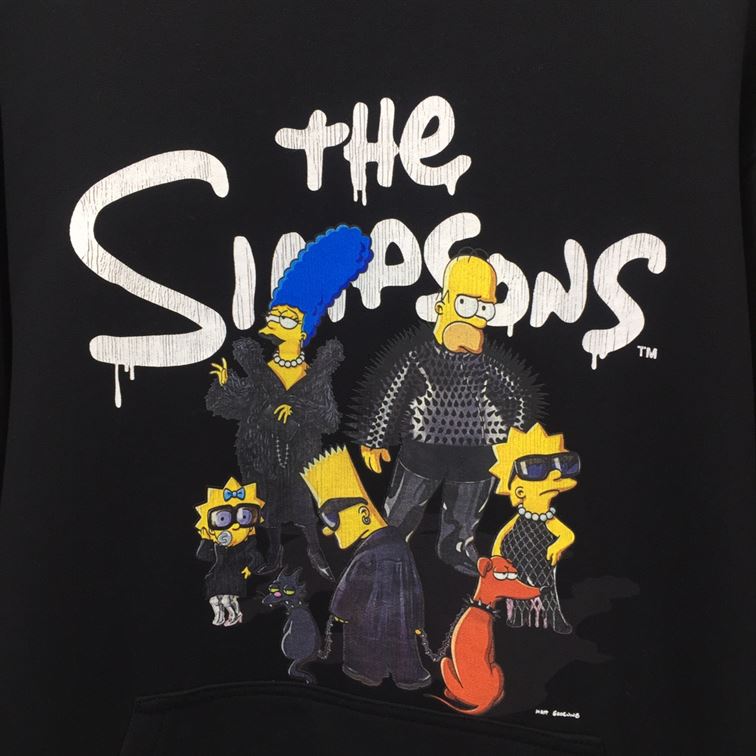 BALENCIAGA MEN SIMPSONS TM AND 20TH TELEVISION HOODIE WIDE FIT IN BLACK – BH014
