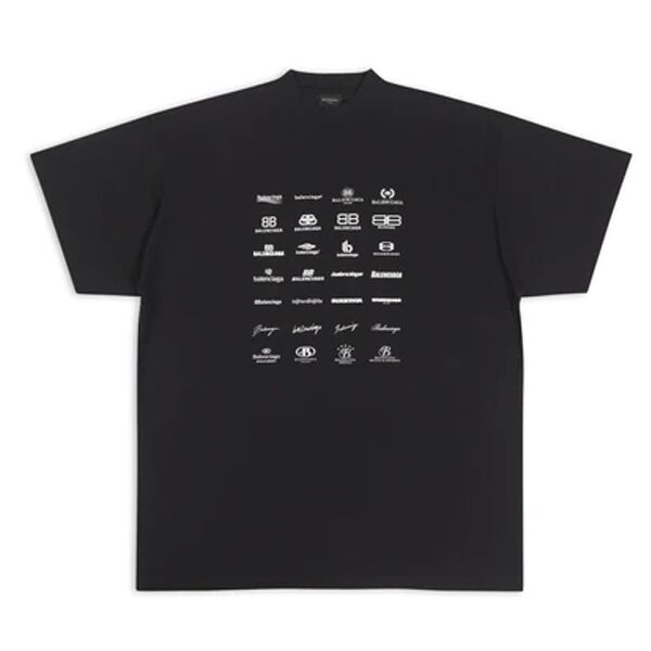BALENCIAGA ARCHIVES LOGOS T-SHIRT OVERSIZED IN BLACK – BAS015