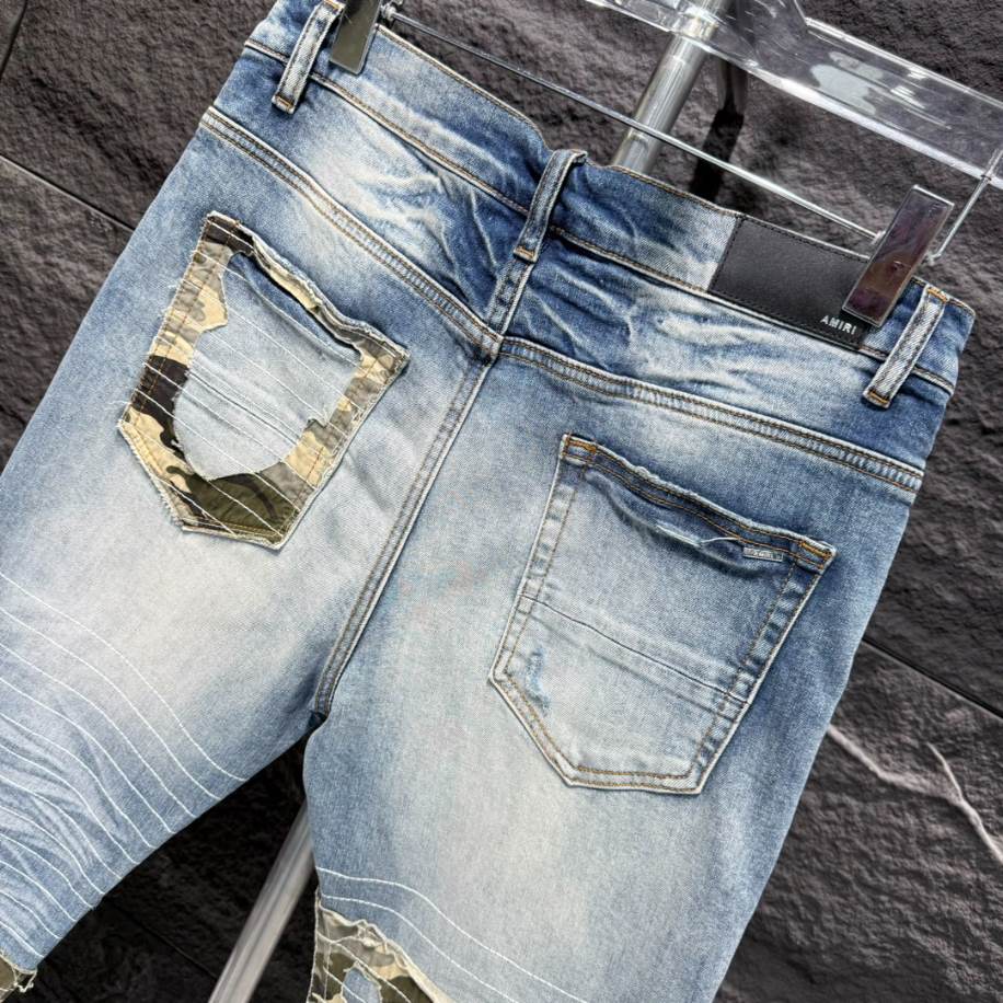 Amiri Men Yellow Patch-Detail Jeans – AMIJ019