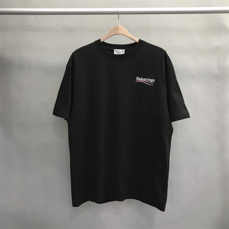 BALENCIAGA MEN’S POLITICAL CAMPAIGN T-SHIRT REGULAR FIT IN BLACK – BAS002