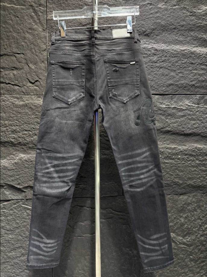 Amiri Black Ripp Logo Black Jeans – AMIJ031