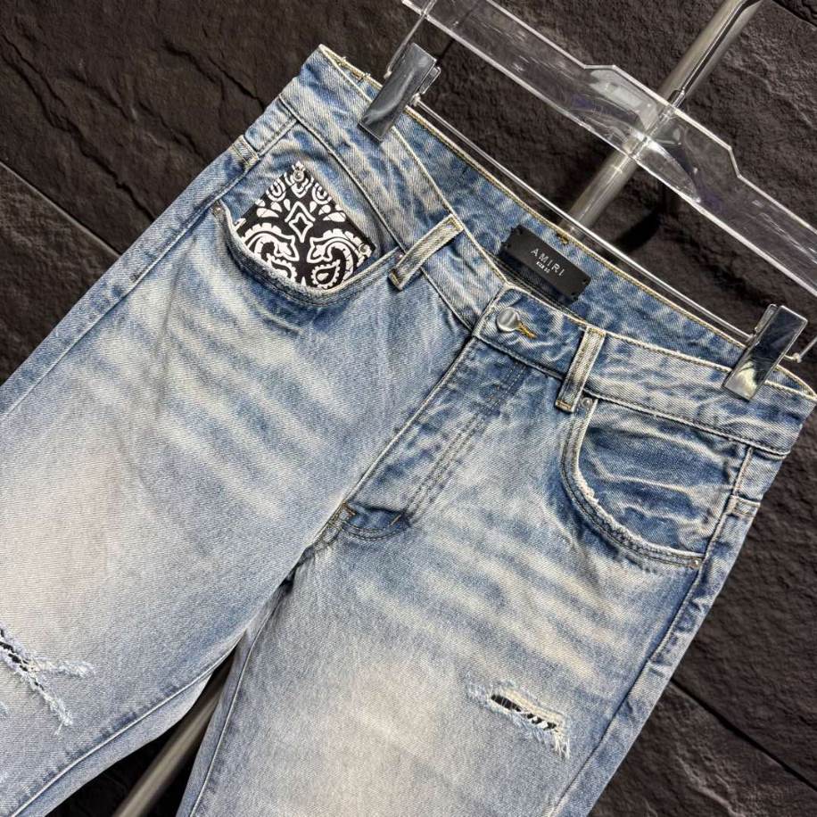 Amiri Rip White Blue Jeans – AMIJ037