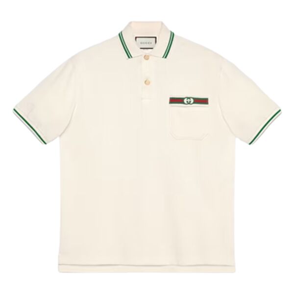 GUCCI COTTON POLO WITH WEB AND INTERLOCKING G – GGS037