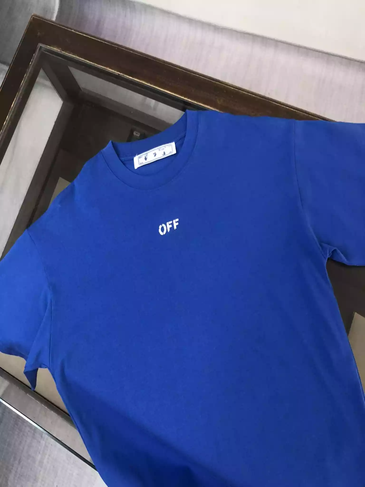 Off-White Blue Logo Stitch T-shirt – OWS030