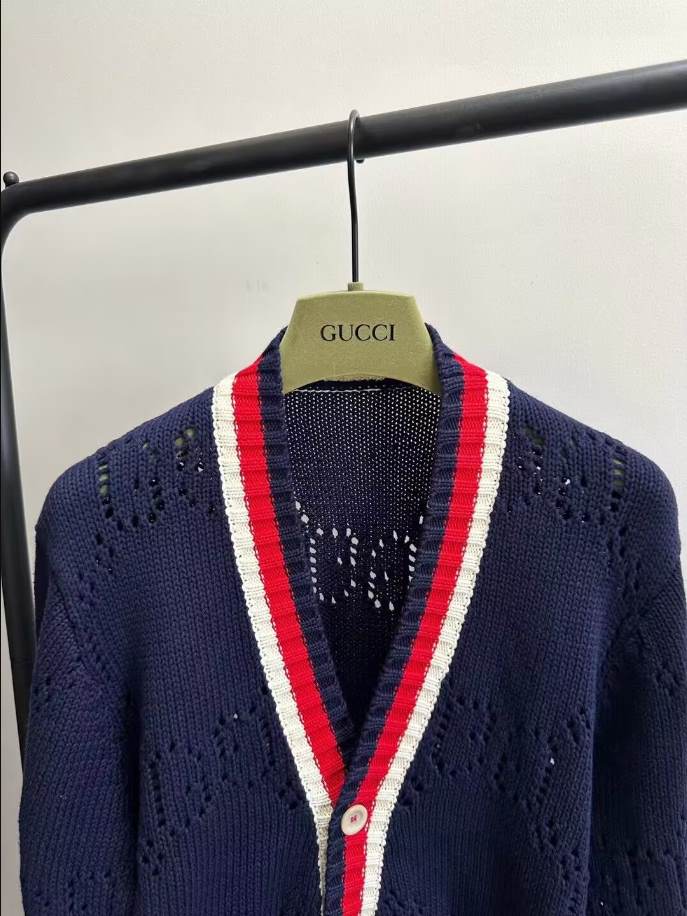 Gucci Open Knit Cotton Blue Knitwear – GCK061