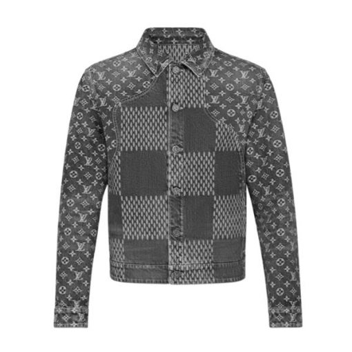 LOUIS VUITTON X NIGO GIANT DAMIER WAVES MNGM DENIM JACKET NOIR – LVC001