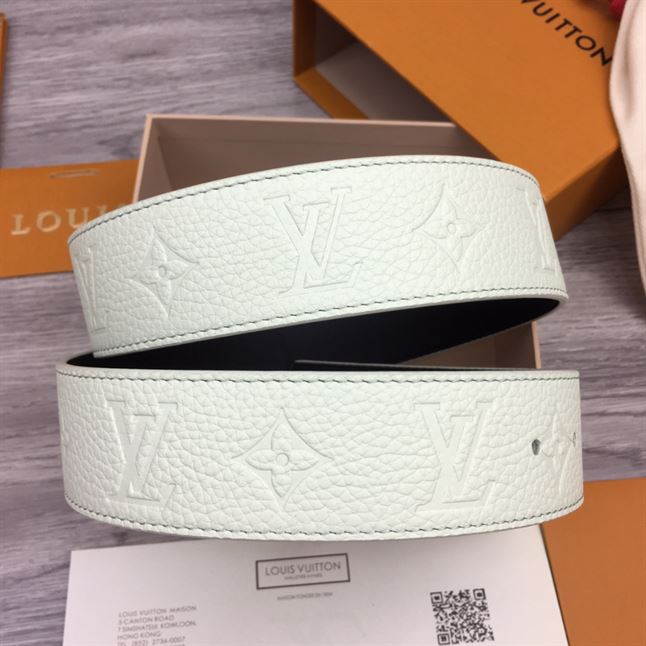LOUIS VUITTON INITIALS SHAPE BELT MONOGRAM 40MM POWDER WHITE – LBE053