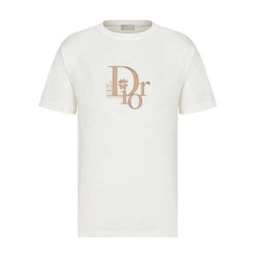 DIOR RELAXED-FIT DIOR BY ERL T-SHIRT WHITE SLUB COTTON JERSEY – DOT021