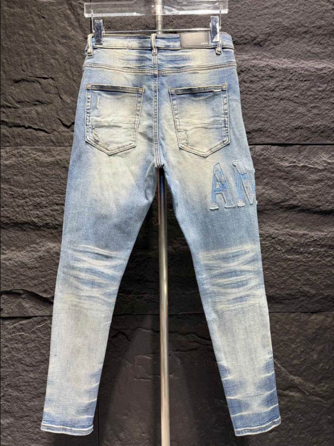 Amiri Hand Painted Slit Knee Blue Jean – AMIJ001