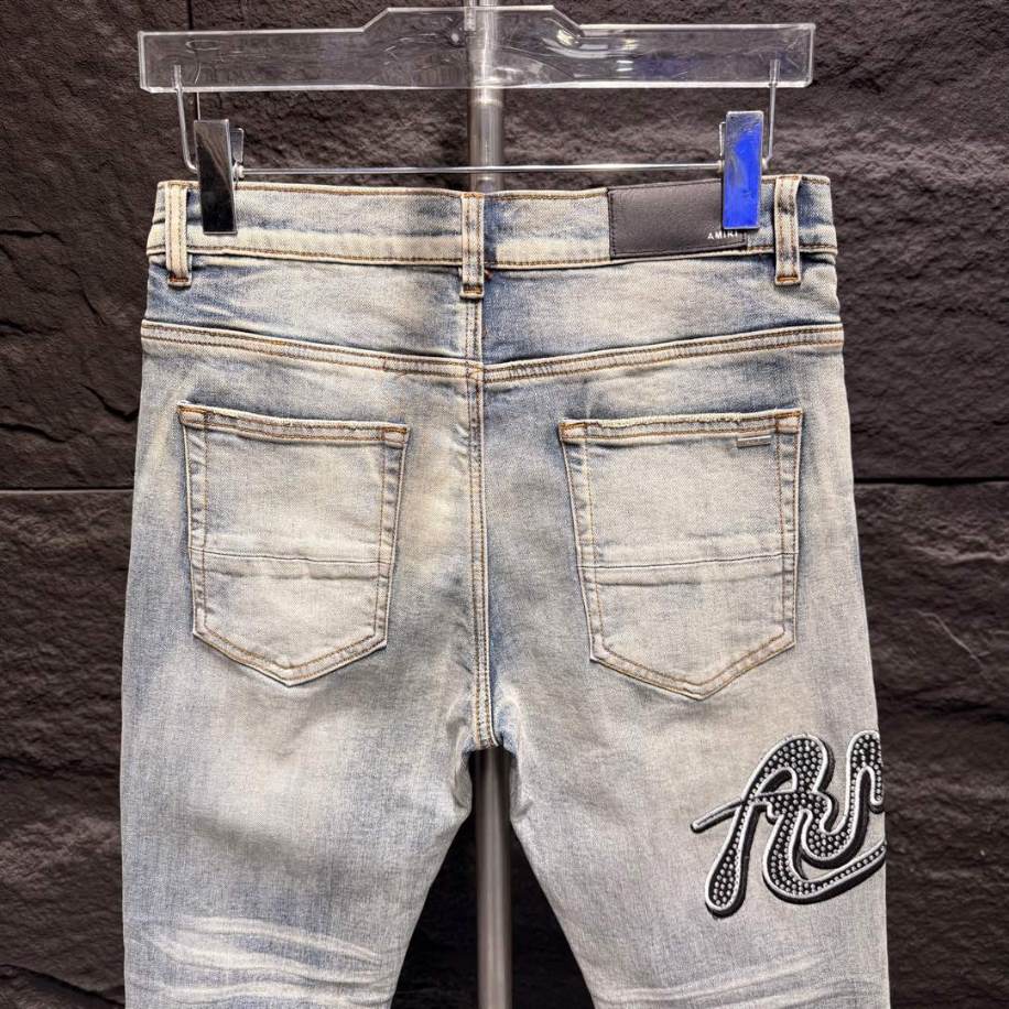 Amiri White Embroider Jeans – AMIJ033