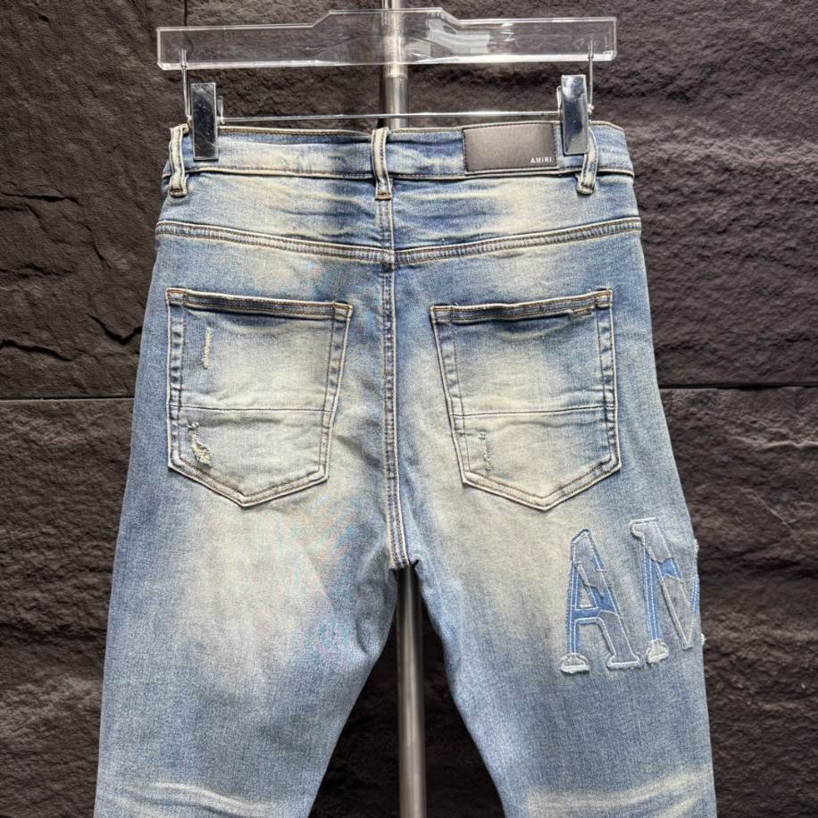 Amiri Hand Painted Slit Knee Blue Jean – AMIJ001