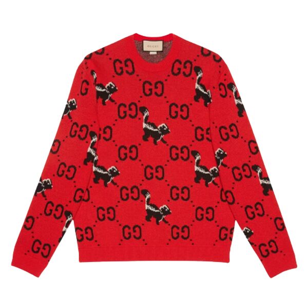 GUCCI GG AND SKUNK WOOL KNIT SWEATER – GCK012