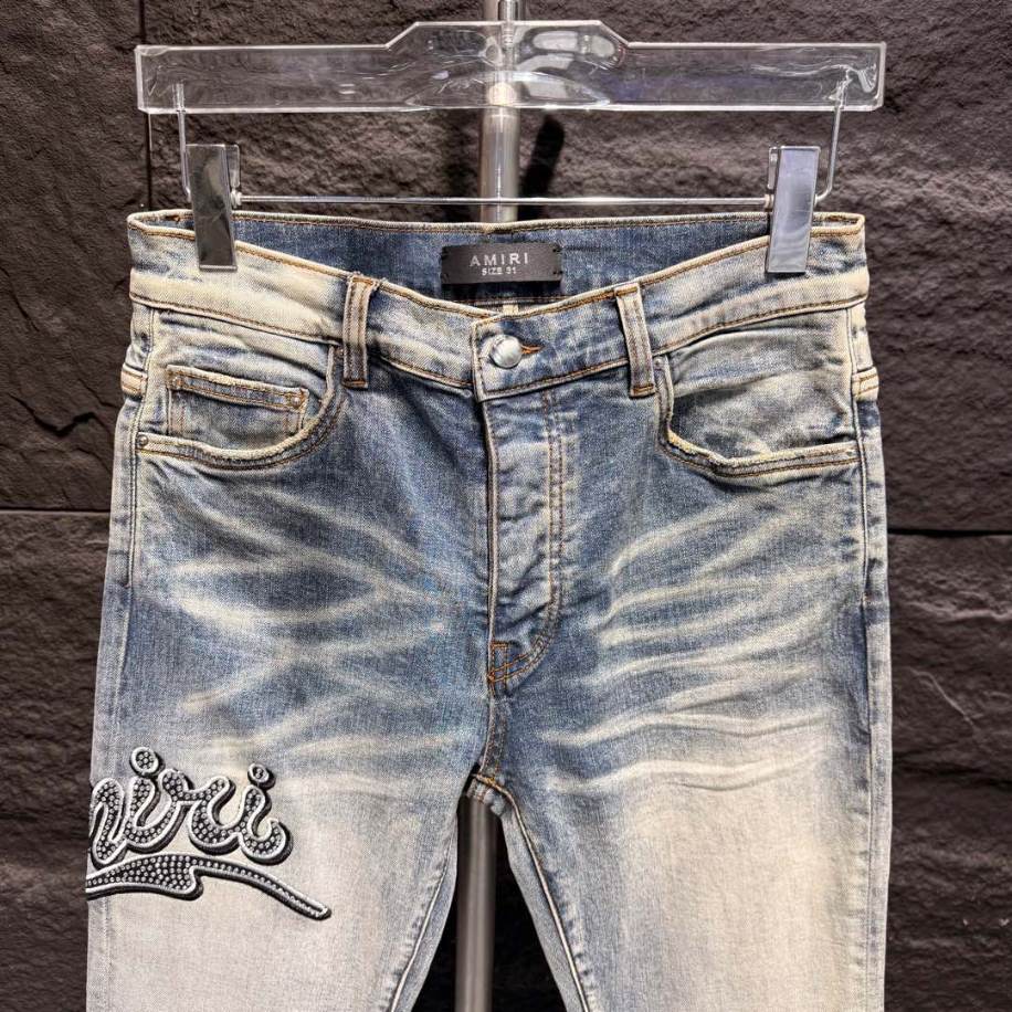 Amiri White Embroider Jeans – AMIJ033