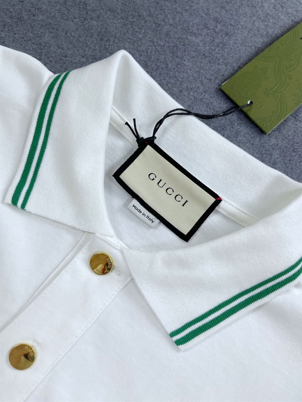 GUCCI COTTON POLO WITH WEB AND INTERLOCKING G – GGS037