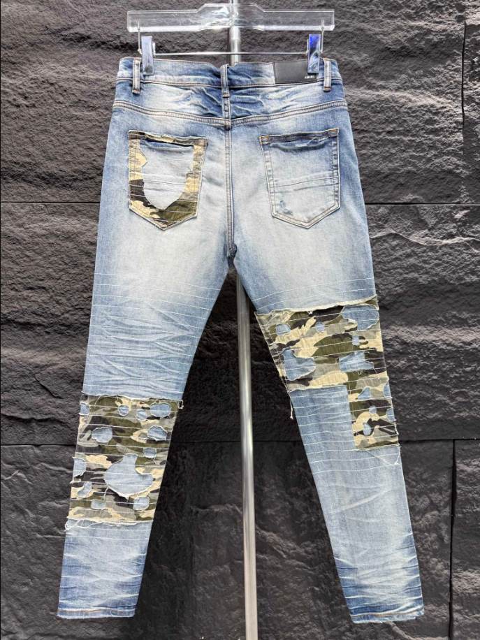 Amiri Men Yellow Patch-Detail Jeans – AMIJ019