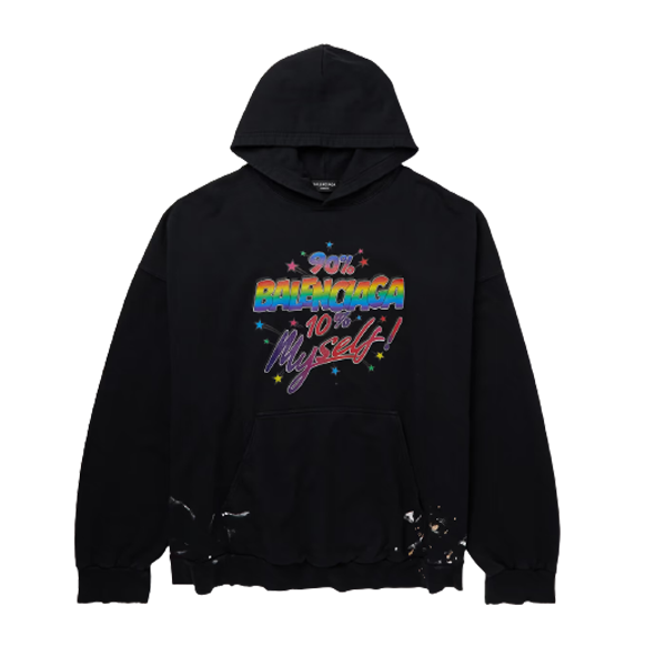 BALENCIAGA RAINBOW LOGO PRINT HOODIE – BH011