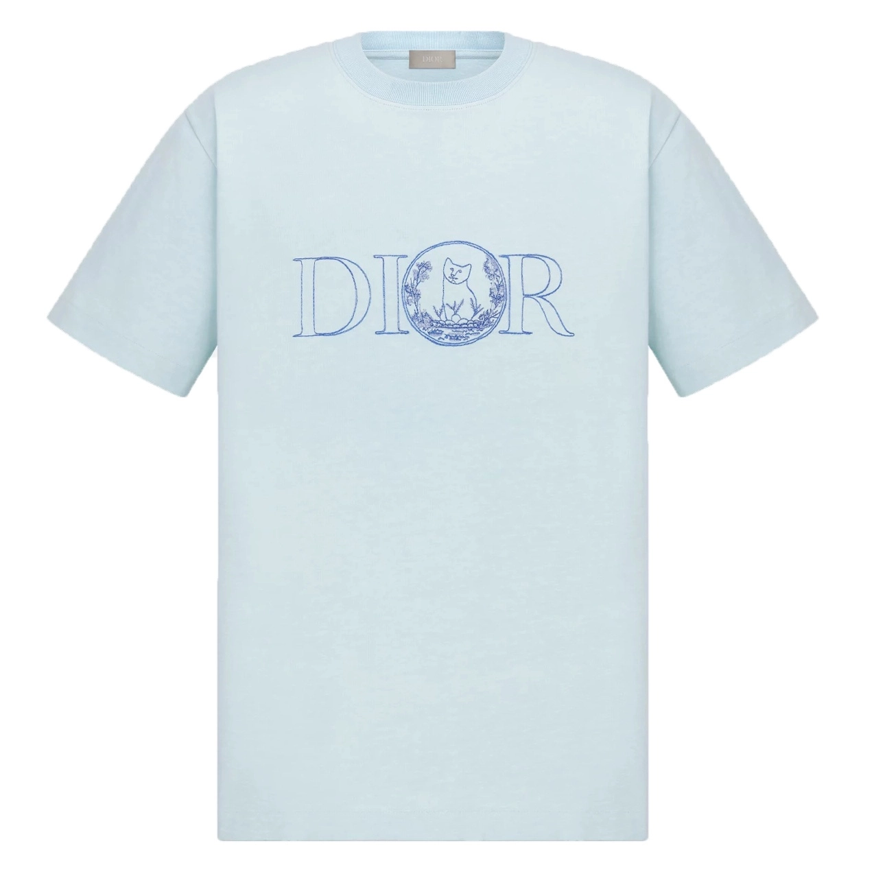 DI0R AND HYLTON NEL T-SHIRT, RELAXED FIT BLUE COTTON JERSEY – DOT056