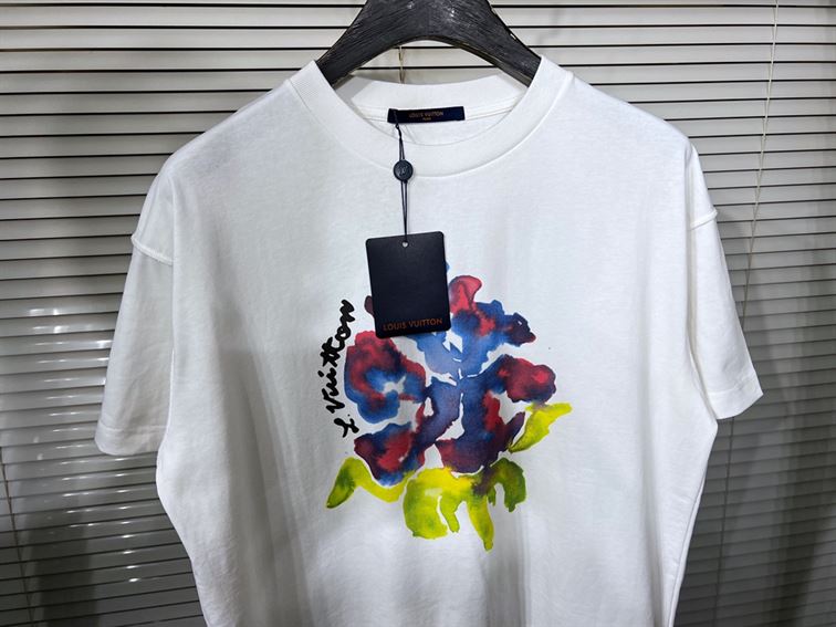 LOUIS VUITTON PRINTED FLOWER DROP SHOULDERS TEE – LVTS008
