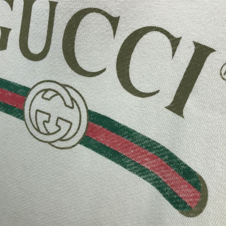 GUCCI WHITE VINTAGE LOGO COTTON SWEATSHIRT HOODED – GCK001