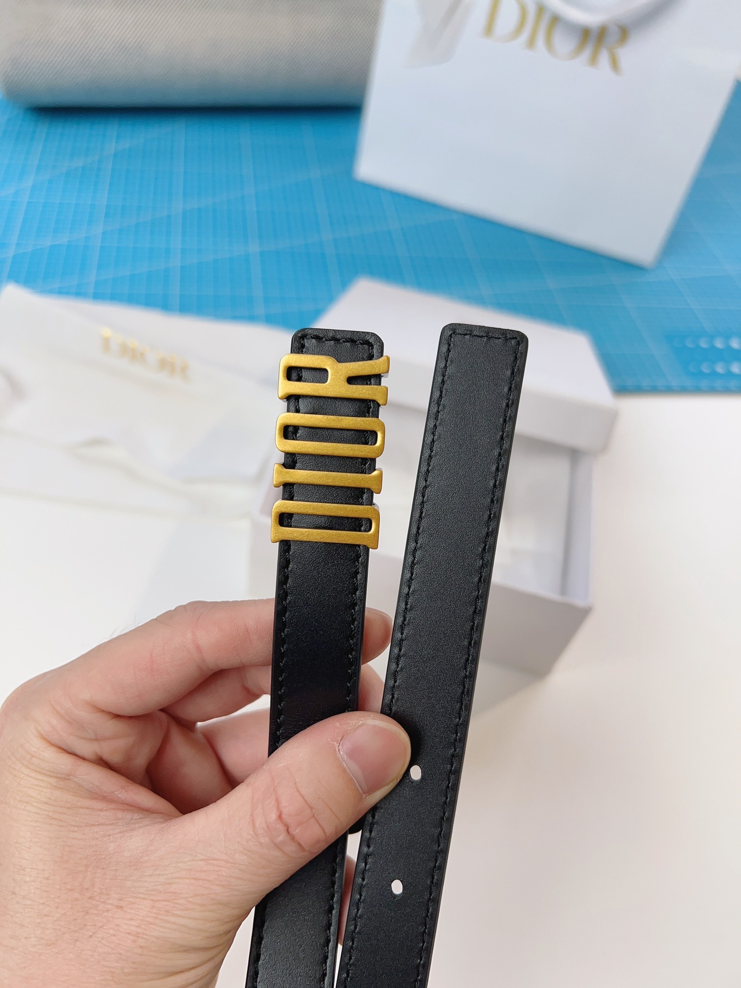 D-FENCE BELT BLACK SMOOTH CALFSKIN – DB006