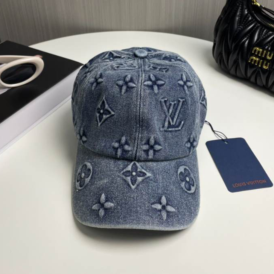 Louis Vuitton Baseball Blue Logo LV Hats – LVC009