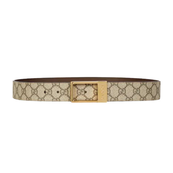 GUCCI GG BELT WITH RECTANGULAR BUCKLE – GB045