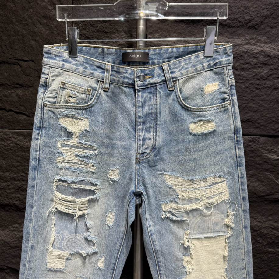 Amiri Ripp Blue White Jean – AMIJ002