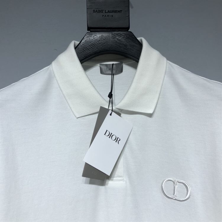 DIOR CD ICON POLO SHIRT WHITE COTTON PIQUÃ‰ – DOT025
