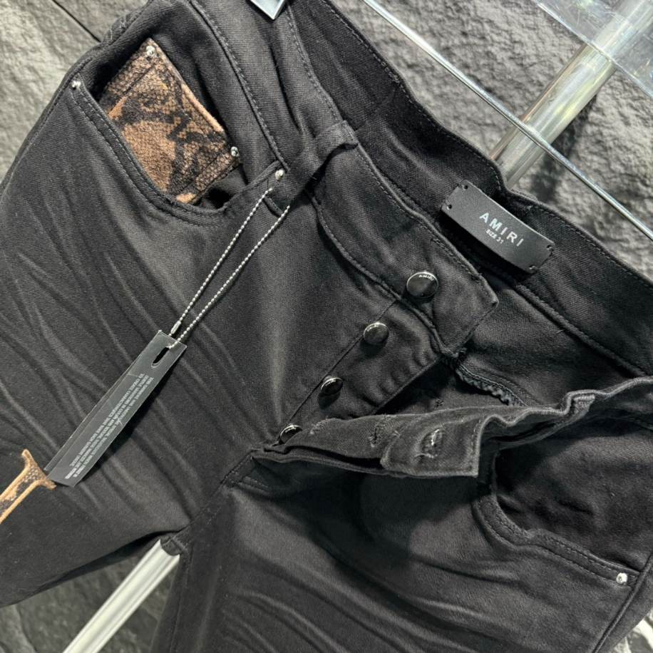 Amiri Logo Yellow Black Jeans – AMIJ006