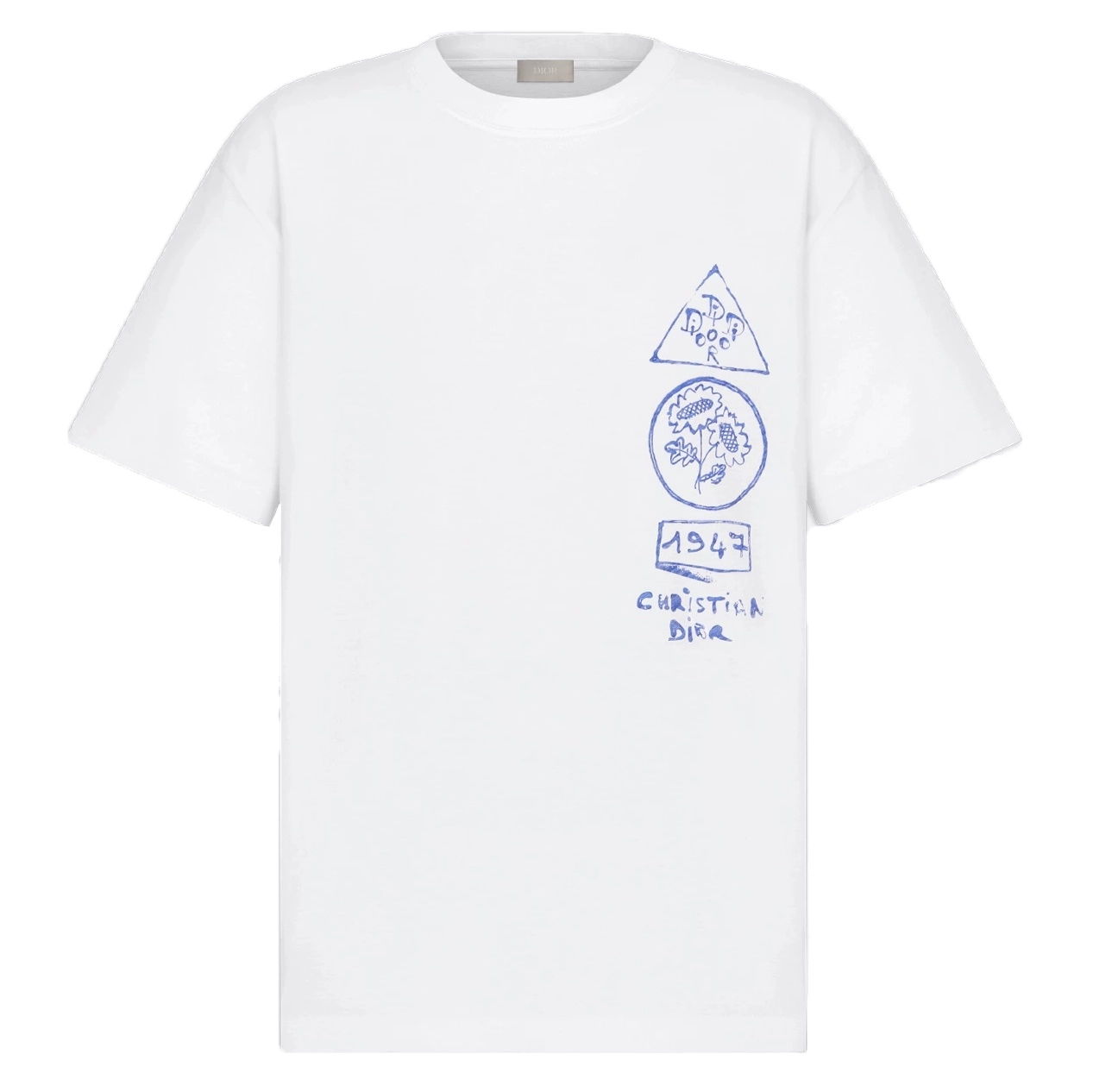 DI0R AND HYLTON NEL T-SHIRT, RELAXED FIT WHITE COTTON JERSEY – DOT054