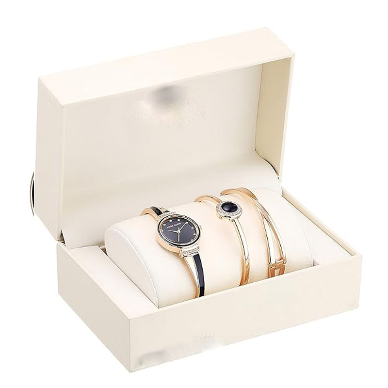 Luxury crystal-embellished watch and bracelet set