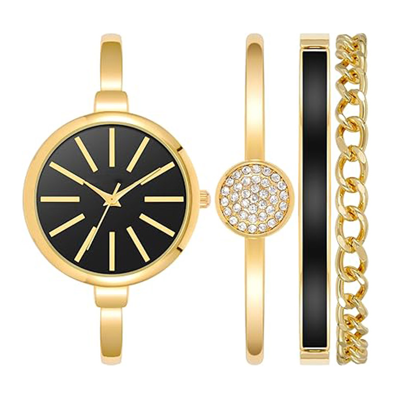 Women's bracelet watch and bracelet set