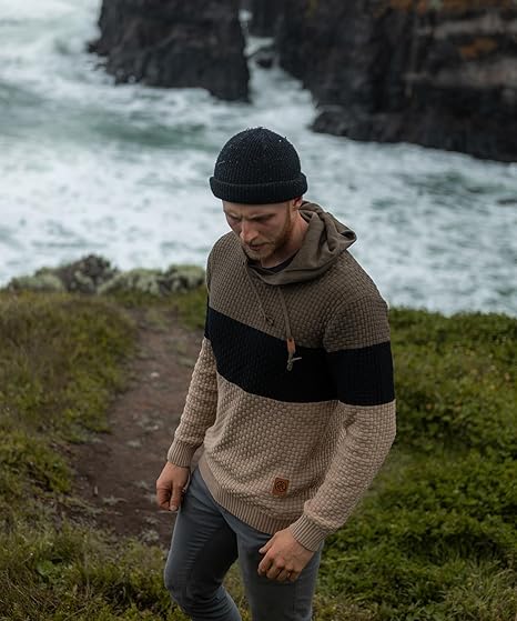 Men's long-sleeved solid color hooded sweatshirt pullover