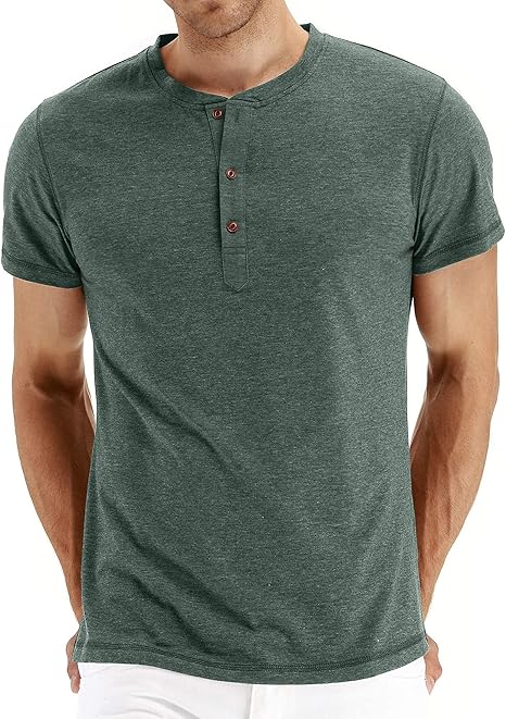 Men's Fashion Casual Basic Long/Short Sleeve Henley Collar T-Shirt