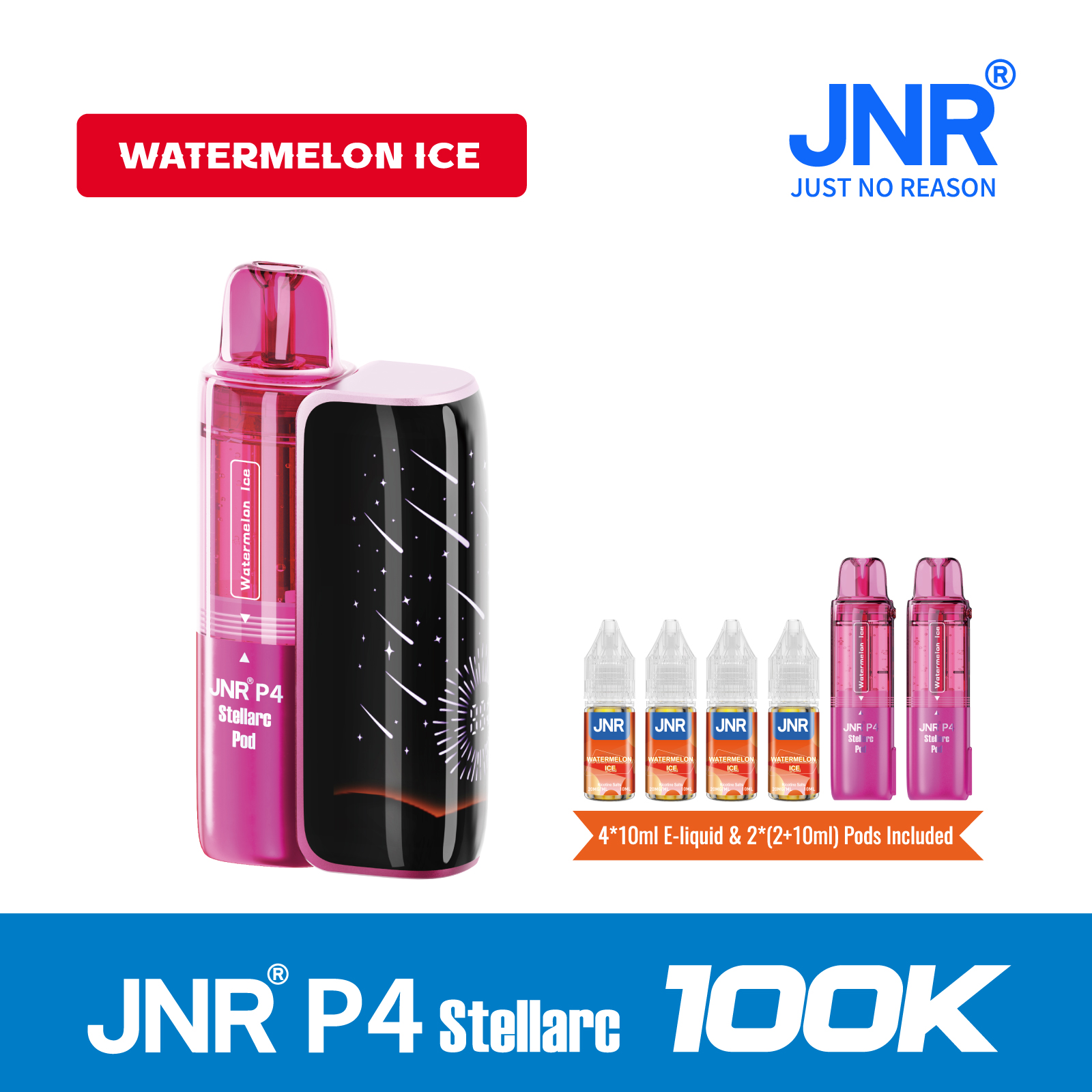 JNR Vape P4 Stellarc 100K Puffs Kit - Refillable & Replaceable Pod Vape