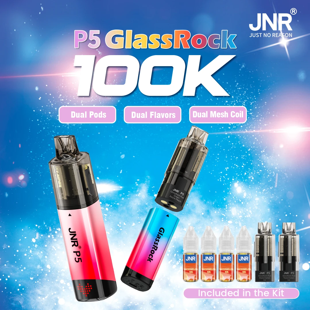 JNR Vape P5 GlassRock 100K Puffs Kit - Refillable & Replaceable Pod Vape