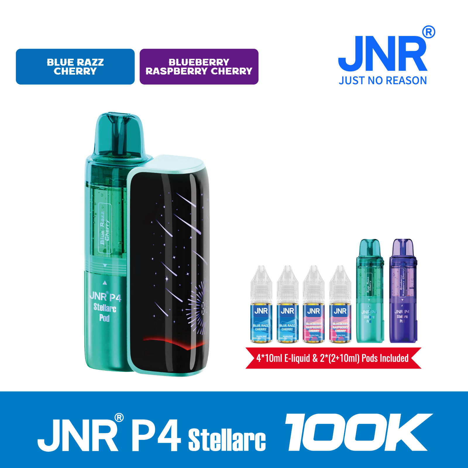 JNR Vape P4 Stellarc 100K Puffs Kit - Refillable & Replaceable Pod Vape