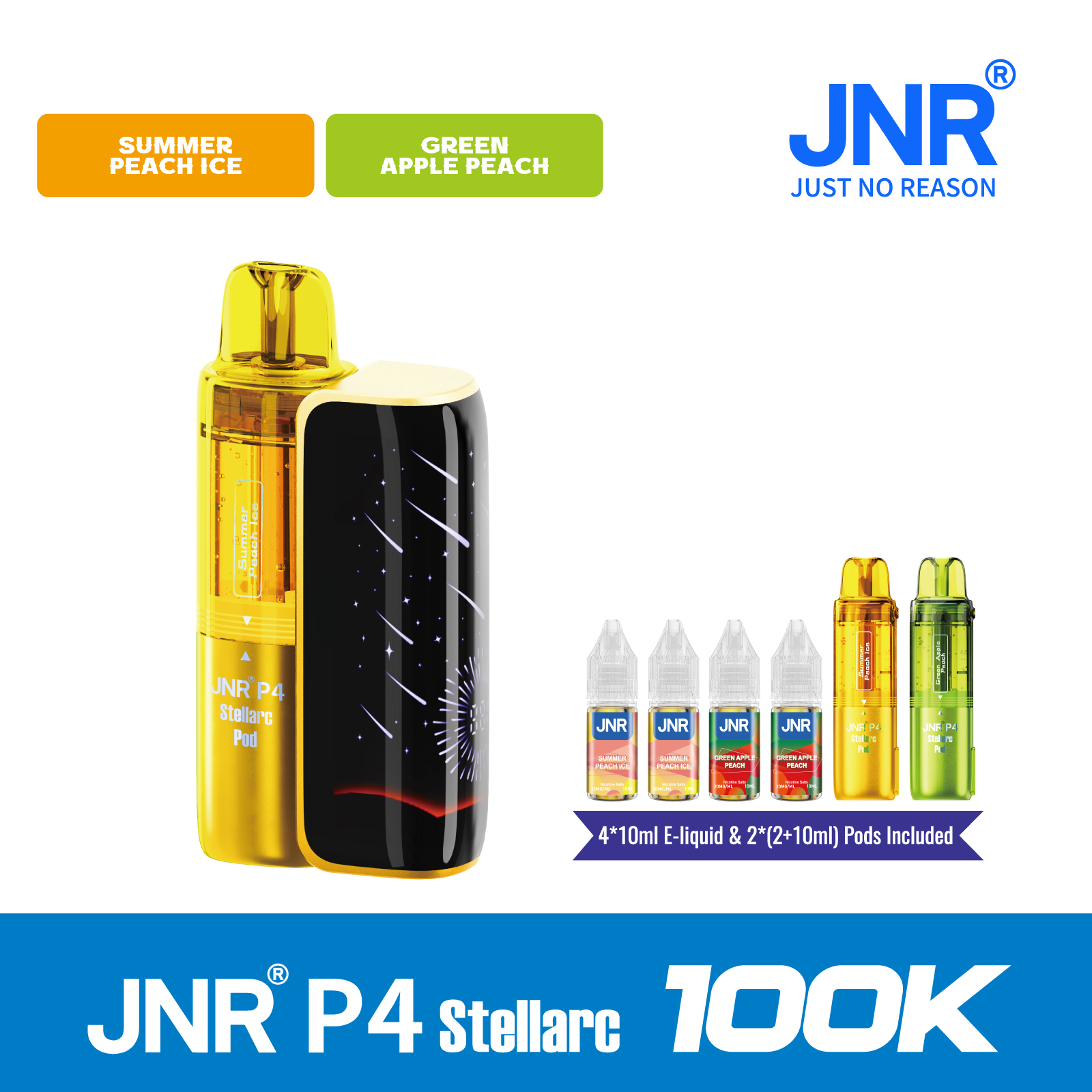 JNR Vape P4 Stellarc 100K Puffs Kit - Refillable & Replaceable Pod Vape