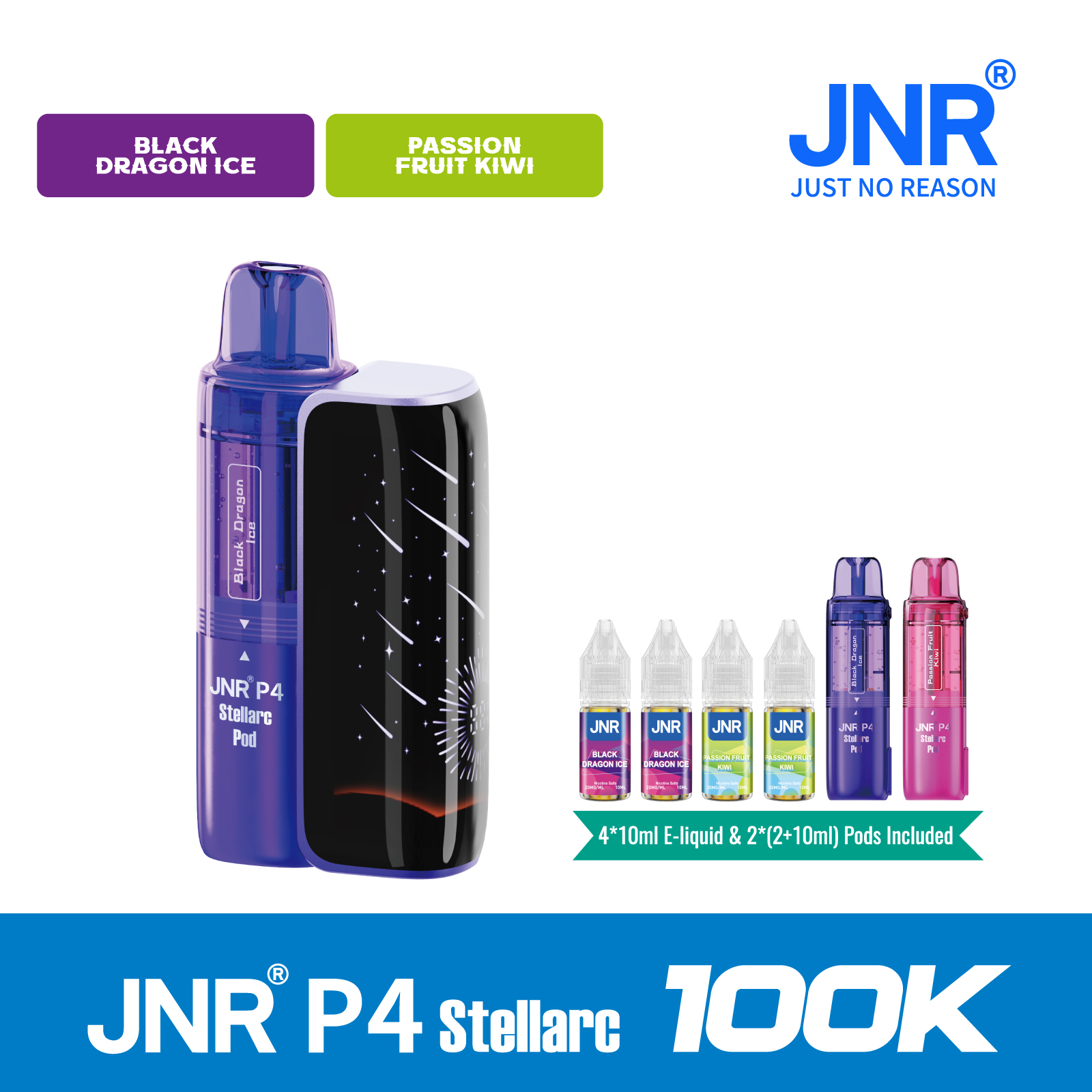 JNR Vape P4 Stellarc 100K Puffs Kit - Refillable & Replaceable Pod Vape