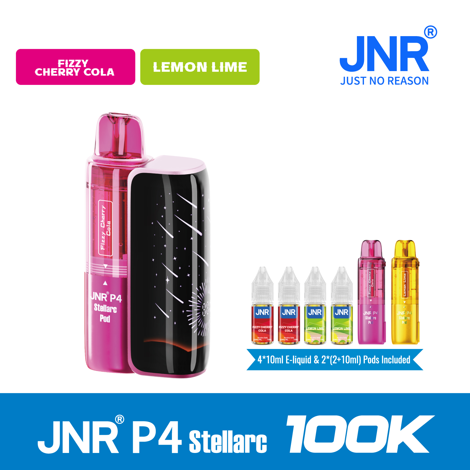 JNR Vape P4 Stellarc 100K Puffs Kit - Refillable & Replaceable Pod Vape