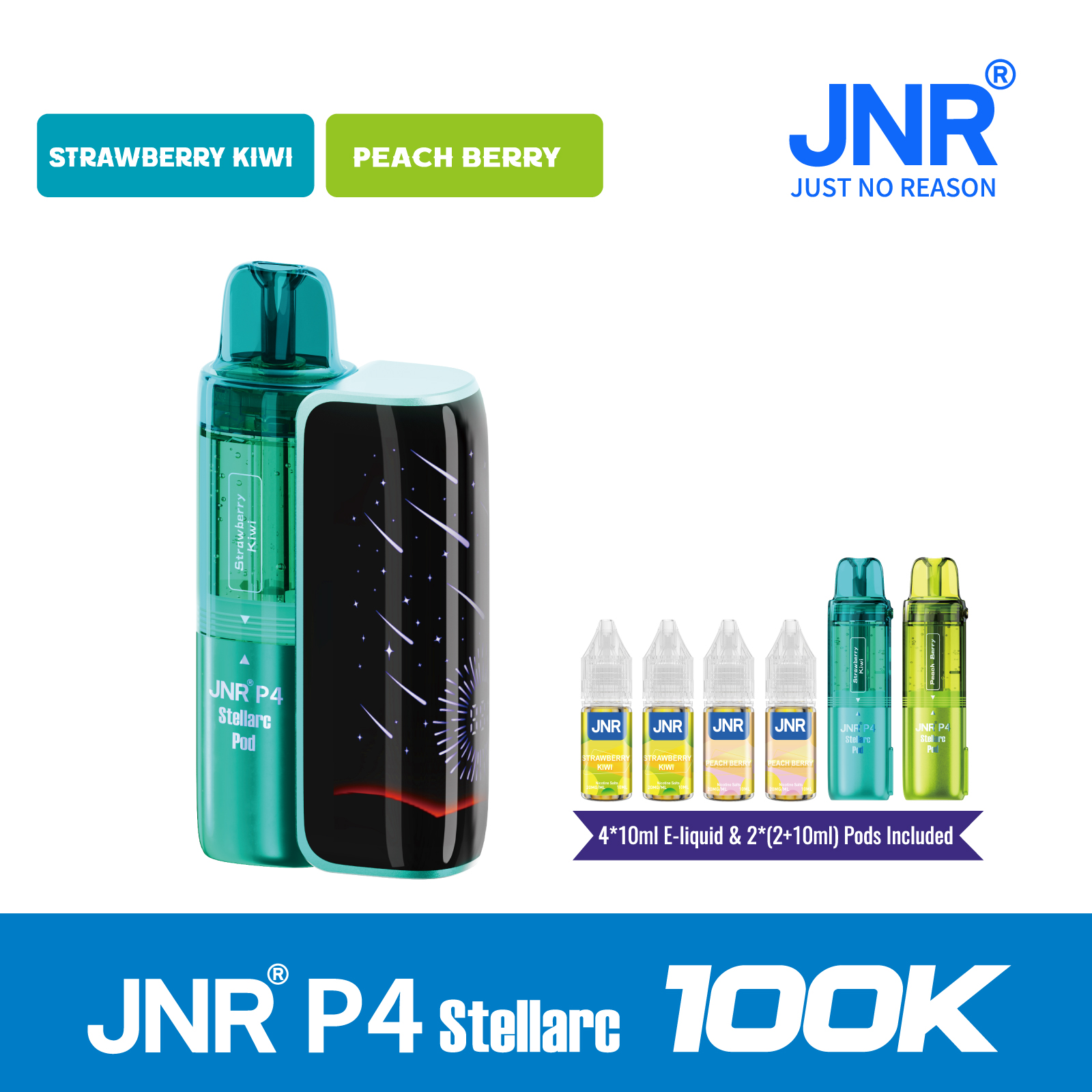 JNR Vape P4 Stellarc 100K Puffs Kit - Refillable & Replaceable Pod Vape