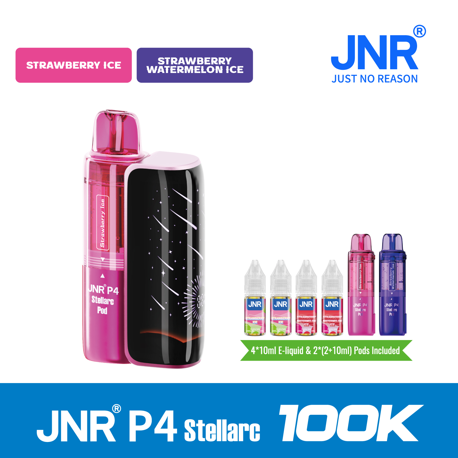 JNR Vape P4 Stellarc 100K Puffs Kit - Refillable & Replaceable Pod Vape