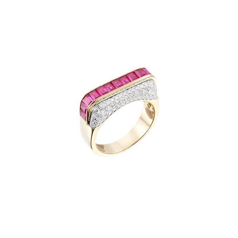 Gold-Plated Secret Inlaid Ruby Ring – Crimson Romance Elegance