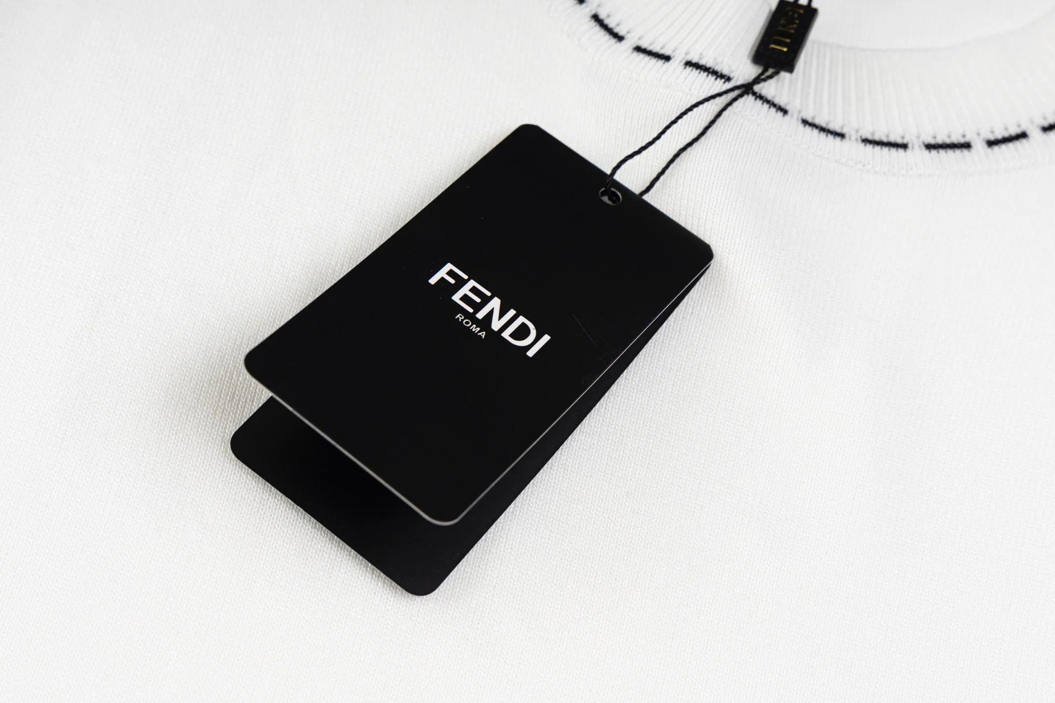 Knitted embroidered cotton T-shirt