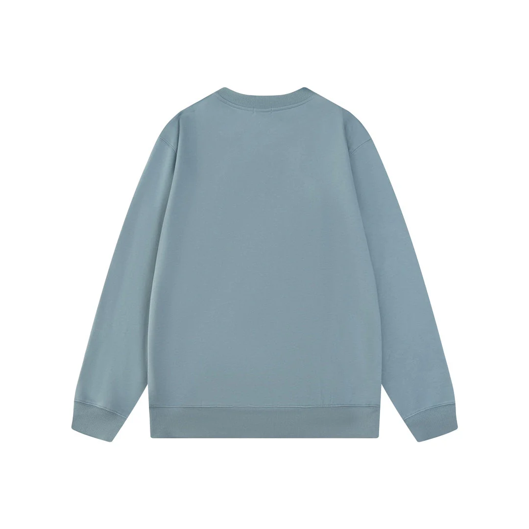 Embroidered crew neck cotton sweatshirt